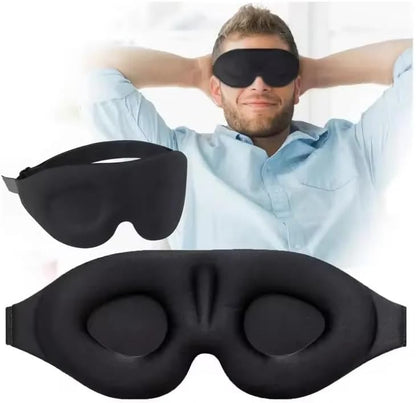 3D Contoured Memory Foam Sleep Mask – Zero Pressure, Light-Blocking Eye Mask with Adjustable Strap for Travel, Side Sleepers & Naps