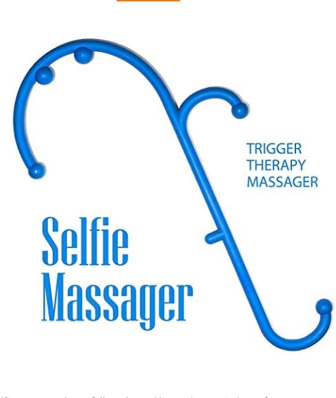 Mount Plus MP005 Back Massager Handheld Tool | Back and Neck Massager | Trigger Point Therapy Self Massage Tool | Fibromyalgia Pain Relief (1 Pack Blue)