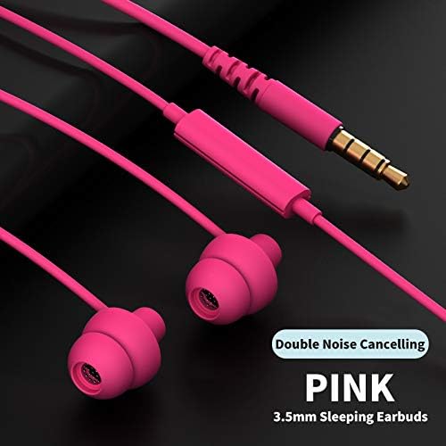 MAXROCK Sleep Earbuds,Ultra Soft Lightweight Sleep Earphones Headphones with Volume Control and Mic for Insomnia, Side Sleeper, Snoring, Air Travel, Meditation & Relaxation (Acid Blue)