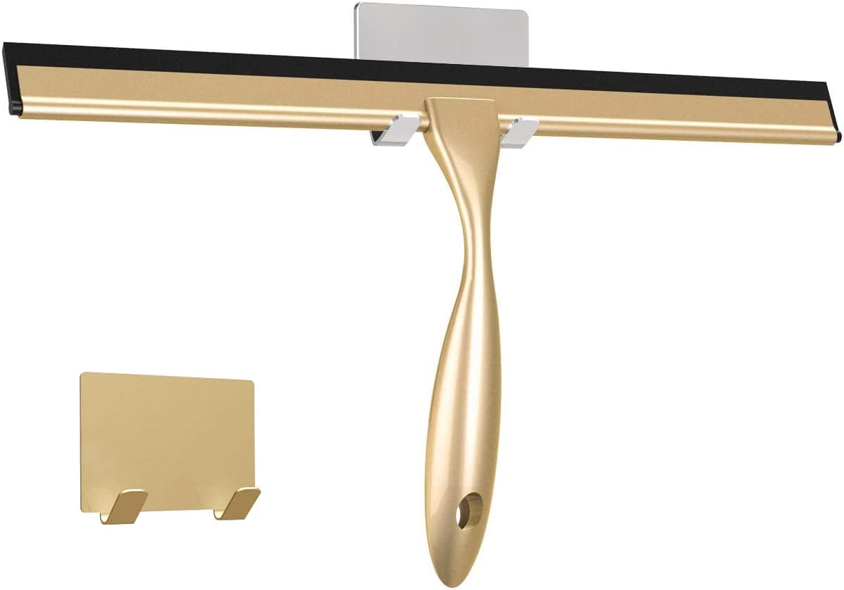 Shower Squeegee for Doors & Windows, All-Purpose, Stainless Steel, 14 Inch, Golden | Stainless steel,Golden in color,All-purpose