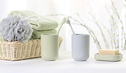 Toothbrush Cup, Bathroom Cup, Toothbrush Holder, Bathroom Tumbler, Plastic, 350ml (White)