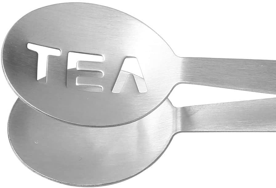 Tea Bag Squeezer (4 Pack), Stainless Steel Tea Bag Squeezer Tongs, Tea Bag Strainer Grip Holder Tea Bag Spoon Clip, Mini Tongs for Gripping Ice Cubes, Sugar and Lemon Slices
