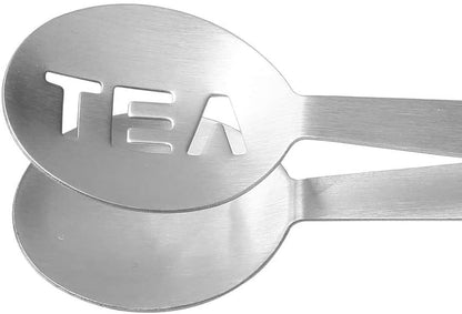 Tea Bag Squeezer (4 Pack), Stainless Steel Tea Bag Squeezer Tongs, Tea Bag Strainer Grip Holder Tea Bag Spoon Clip, Mini Tongs for Gripping Ice Cubes, Sugar and Lemon Slices