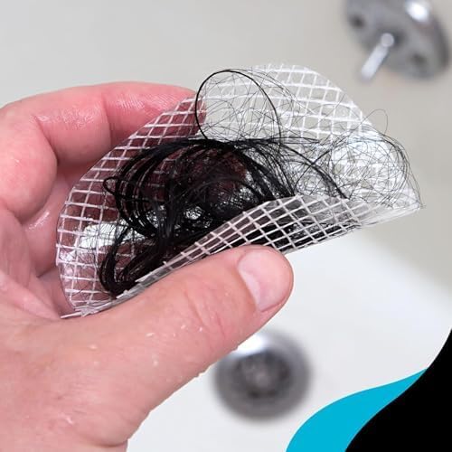 TubShroom 26 Pack Square Disposable Drain Cover - Hair Catcher Mesh Sticker Strainers for Shower Bathtub and Bathroom - Hair Catcher Sticker Drain Protector - Half Year Supply