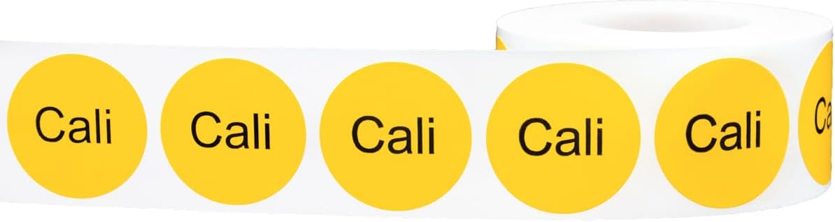 Yellow with Black Carnitas Circle Dot Adhesive Stickers, 1 Inch Round Labels, 500 Total Stickers