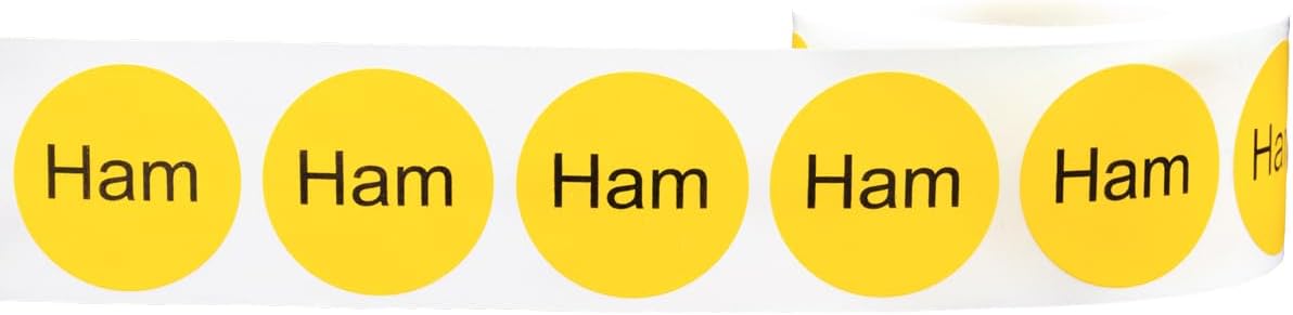 Yellow with Black Carnitas Circle Dot Adhesive Stickers, 1 Inch Round Labels, 500 Total Stickers