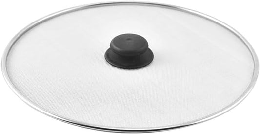 Hemobllo Grease Splatter Guard Stainless Steel Fine Mesh Splatter Screen Lid with Insulated Handle for Oil Splash Protection & Easy Cleanup, for Frying Pan, Stovetop, Home & Restaurant