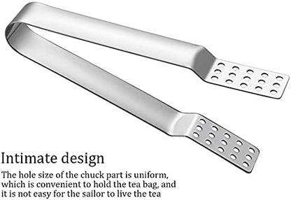 ARFUKA 3pcs Tea Bag Squeezer Stainless Steel Tea Bag Holder Tea Bag Tongs Tea Bag Spoon Tea Bag Strainer Clip for Gripping Ice Cubes Tea Bags for Loose Tea Loose Leaf Gripping Ice Cubes, Silver