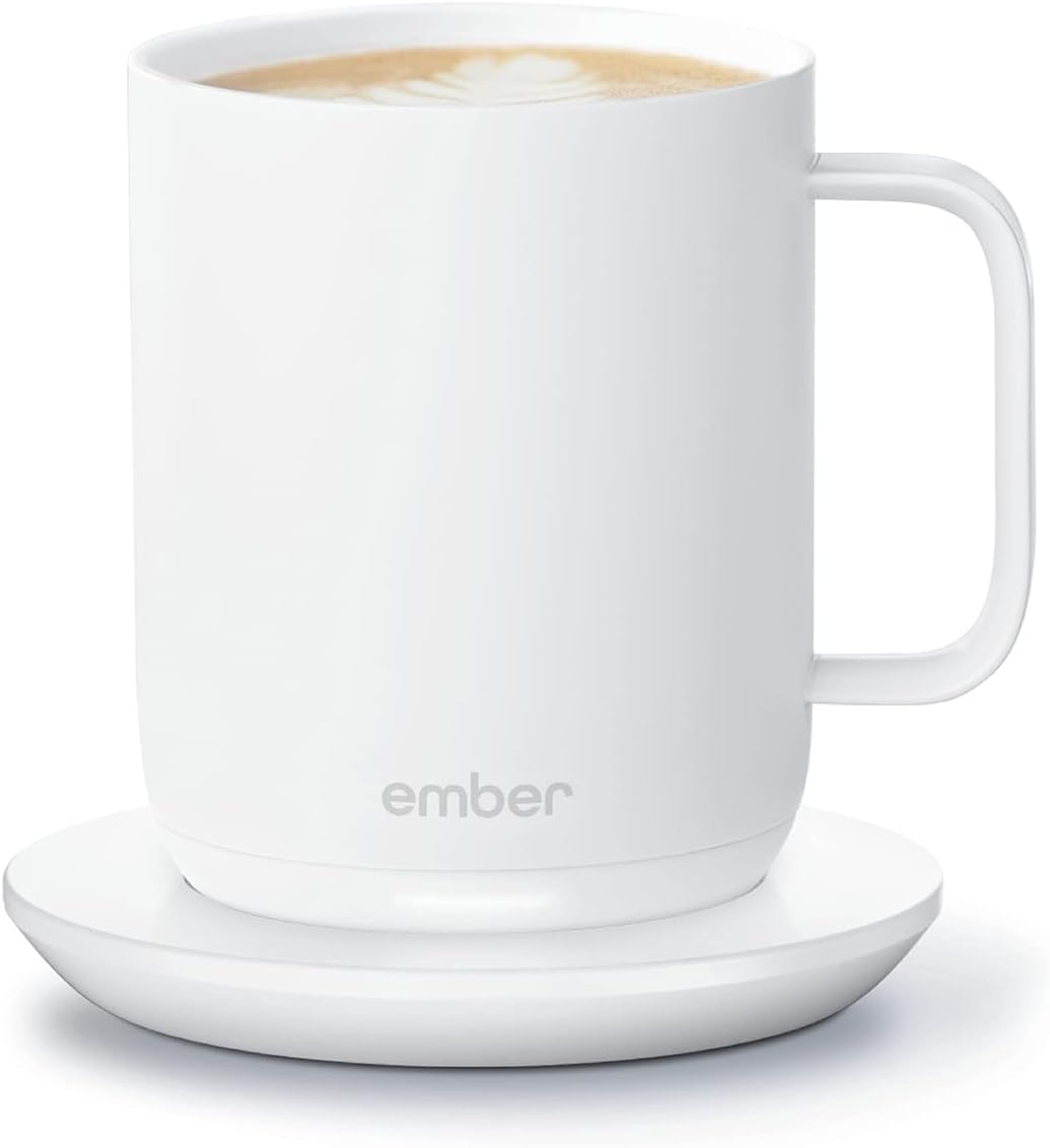 Ember Temperature Control 14oz Smart Mug 2, App-Controlled and Rechargeable Heated Coffee Cup Warmer with Intelligent LED Display, Sage Green.