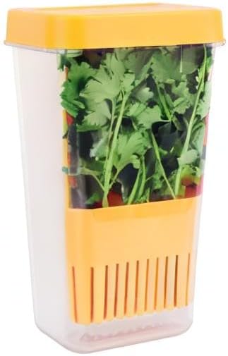 LUVCOSY 3 Pack Herb Keeper, BPA-Free Plastic Herb Saver with an Inner Basket for Cilantro, Mint, Parsley, and Asparagus, Keeps Fresh Herbs for 3 Times Longer