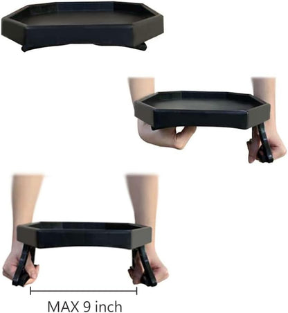 Sofa Arm Clip Table, Armrest Tray Table, Drinks/Remote Control/Snacks Holder … (Platic, Brown)