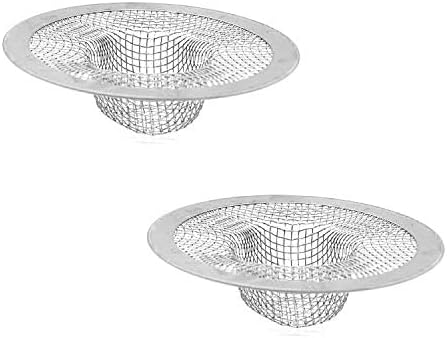 Shower Hair Drain Catcher, Stainless Steel Hair Catcher for Sink Bathroom Tub Drain Hair Catcher By Lechay (2pc)