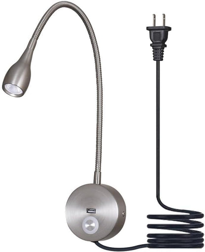 LED Reading Lamp 3W Warm White 3000K for Reading Books Black Plug Cord 2PCS (RS032)