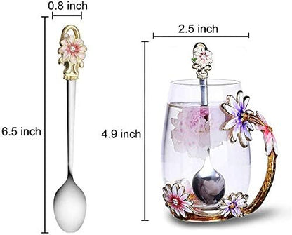 Luka Tech 35OZ Enamel Glass Flower Teapot Gifts For Women