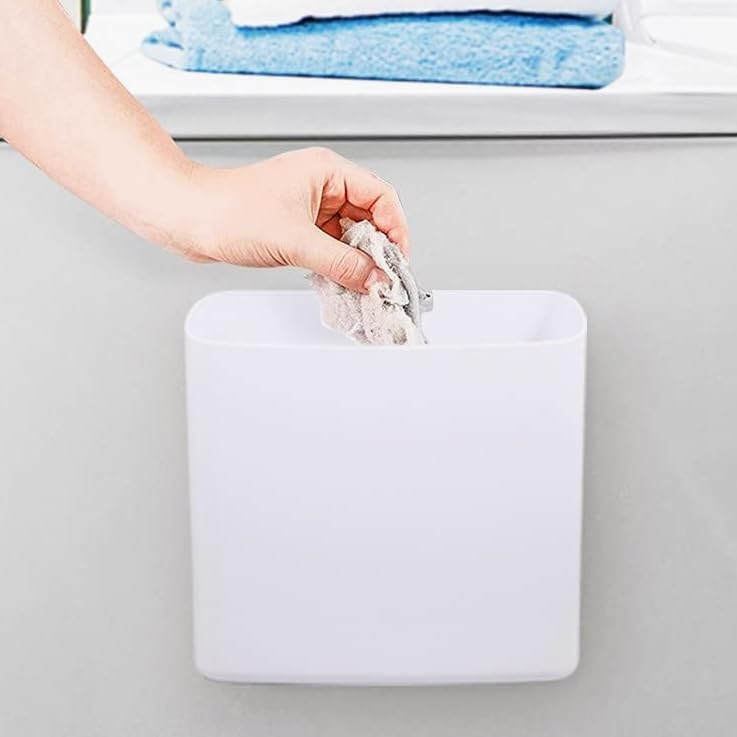 Simplation Magnetic Lint Bin for Laundry Room Storage, Lint Holder Bin | Magnetic Lint Bin, Plastic Lint Trash Can for Laundry Room