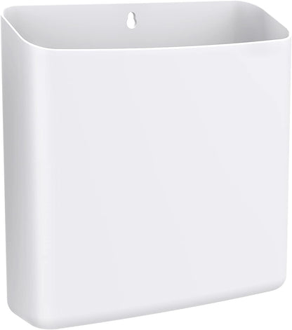 MoKo Magnetic Lint Bin for Laundry Room, White | Wide organizer holds lint, dryer sheets and detergent pods; magnetic back supports up to 4.4 lb, or use the hanging hole.