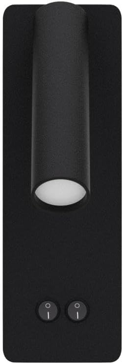 LED wall lamp and reading light two-in-one multifunctional wall sconces. LED Wall Lamp Plug in for Bedroom Bedside Wall Sconces Set of Two Black Reading Light 3W+6W Night Light 3000K(BLACK)