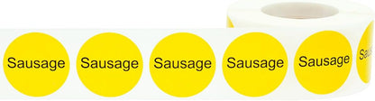 Yellow with Black Carnitas Circle Dot Adhesive Stickers, 1 Inch Round Labels, 500 Total Stickers
