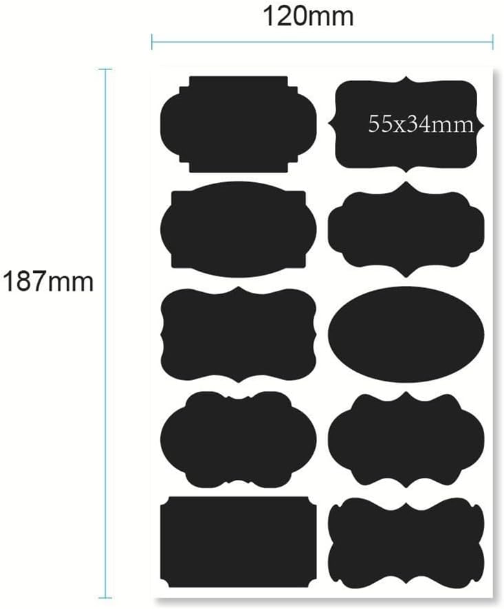 244 Pcs Erasable Chalkboard Label Removable Black Board Stickers Waterproof Chalk Labels Mason Jar Storage Stickers Decorative Blackboard Food Label with Markers for Storage Jars