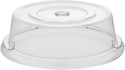 Restaurantware Cater Tek 11 Inch Polycarbonate Plate Cover 1 Shatterproof Dish Cover - Microwavable Endures Up To 210F Clear Plastic Splatter Cover With Finger Hole For 11 Inch Plates