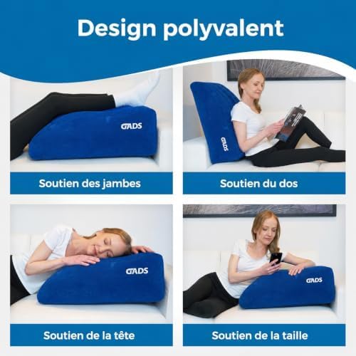 Inflatable Leg Elevation Pillow, Travel Knee Wedge for Bed and Comfort Rest | Inflatable wedge pillow for leg elevation, knee support and elevated comfort in bed or while traveling, with portable design.
