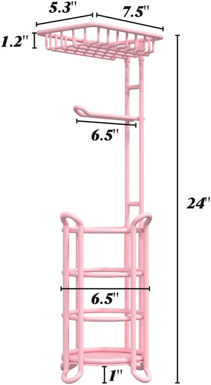 Toilet Paper Holder Stand Tissue Paper Roll Dispenser with Shelf for Bathroom Storage Holds Reserve Mega Rolls-Bronze