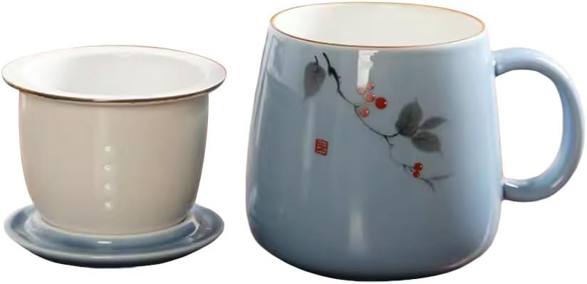 ZooBoo Porcelain Tea Mug With Infuser Lid 12oz Loose Leaf Tea Cup | Gift Box Packaging Makes This Tea Cup An Ideal Choice For Tea Lovers, Home, Office Use