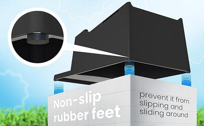 Skywin Liquid Laundry Detergent Holder Stand - 1 Pack - Black with Print | Easy Pouring, Rubber Feet, Angled Stand, Fabric Softener Dispenser for Laundry Room Organization & Storage