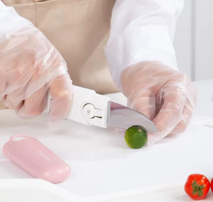 3 in 1 Multifunctional Vegetable and Fruit Peeler, Pink and White | Stainless Steel Blade, Cute Animal Design