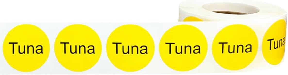 Yellow with Black Carnitas Circle Dot Adhesive Stickers, 1 Inch Round Labels, 500 Total Stickers
