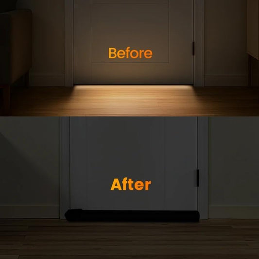 Door Draft Stopper, Under Door Draft Stopper for Bottom, 36 in, Black | Adjustable Size, Covers Gap up to 2.36 in, Easy Install, Blocks Cold air, Light, Reusable, for Bedrooms & Kitchen