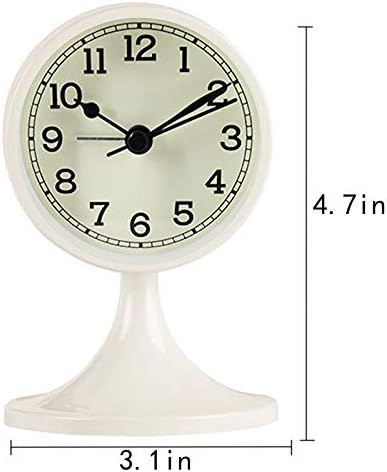 3" Round Quartz Analog Metal Alarm Clock Silent Non Ticking Desk Clock