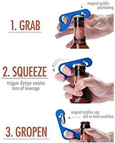 GrabOpener One Handed Grab Opener for Bottles, Blue