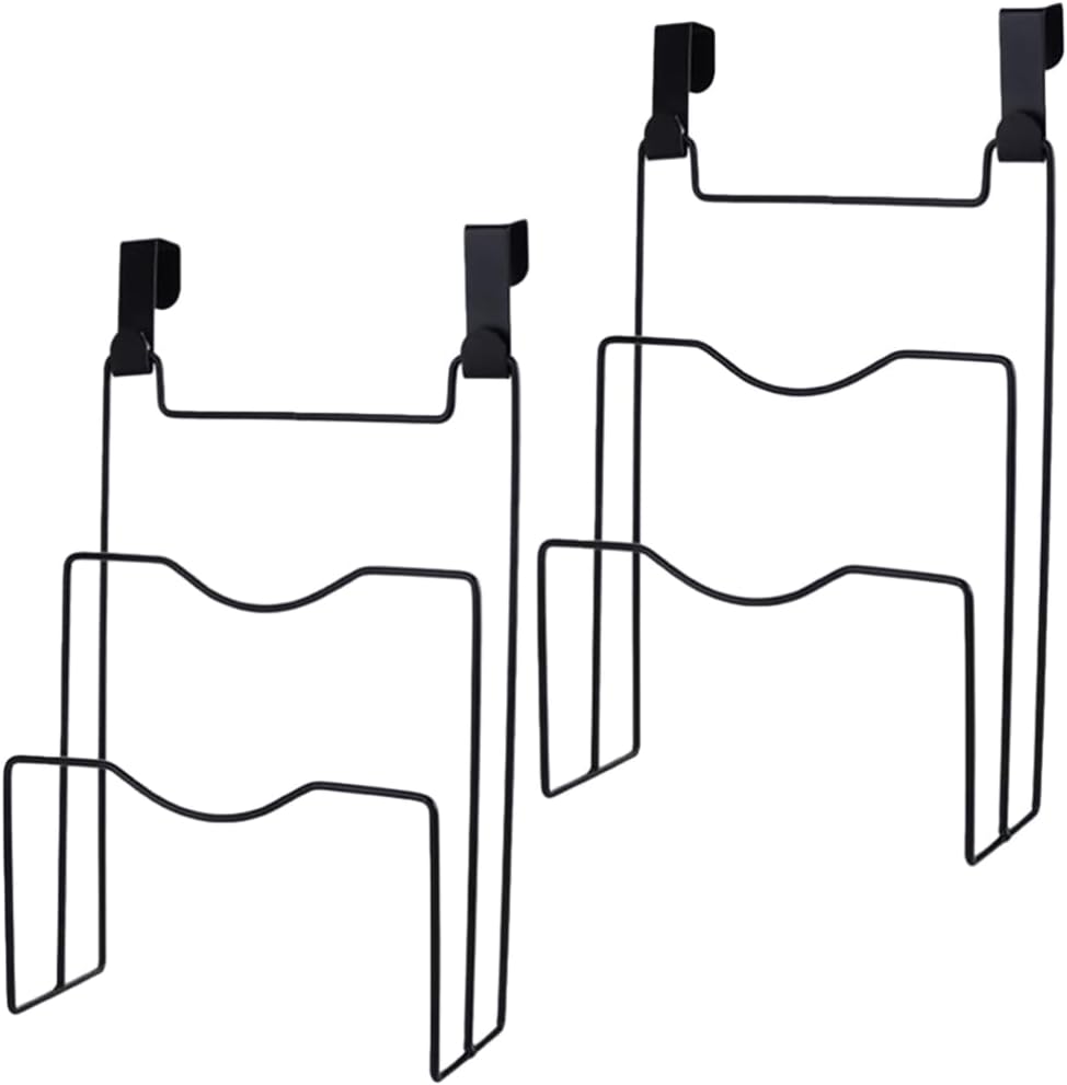 Alipis Cabinet Door Pot Lid Organizer with 4 Hooks Hanging Storage Rack for Kitchen Cabinet Space-Saving Pan Lid and Cutting Board Holder 12.12X8.07X3.22 Inch