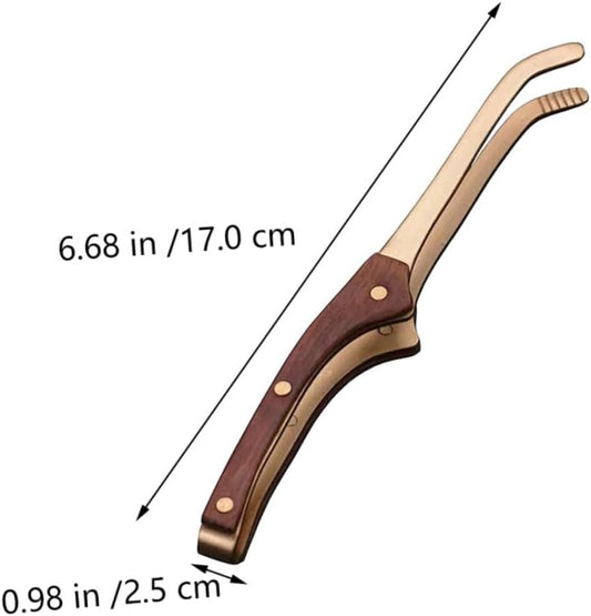 Vintage Copper Tea Cup Tong Household Teacup Clip for Serving Tea Cleaning Cups and Handling Loose Ergonomic Portable Cup Tong Accessory 6.69 X 1.96 X 0.98 in