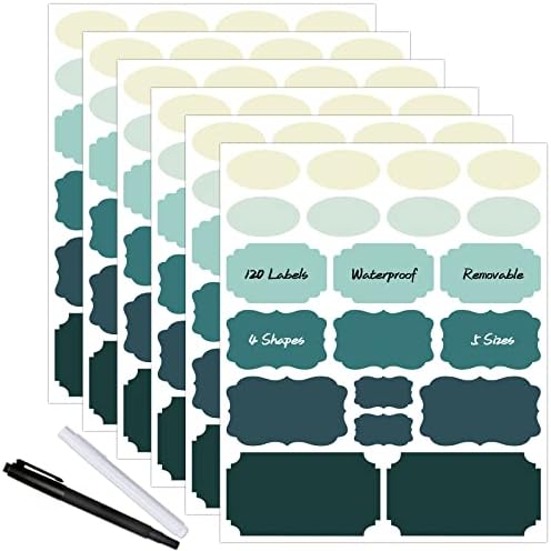 180pcs Removable Write-on Food Label Stickers with 2 Markers, Waterproof Kitchen Labels Round Colored Chalkboard Stickers for Food Storage Containers Spice Jars Bottles Home Organization