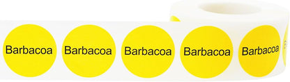 Yellow with Black Carnitas Circle Dot Adhesive Stickers, 1 Inch Round Labels, 500 Total Stickers