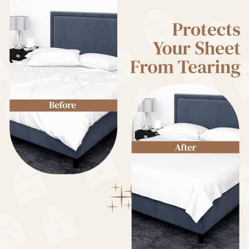 FeelAtHome Criss-Cross Bed Sheet Holders, 2 PCS Black, Mattress Straps