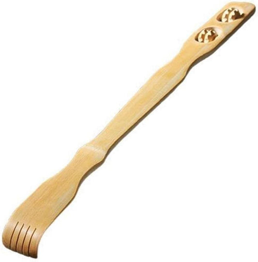 Bamboo Back Scratcher Wooden Body Roller Stick Manual Long Handle Massager for Neck Back Shoulder