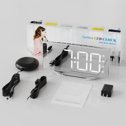PPLEE Extra Loud Vibrating Alarm Clock with Bed Shaker