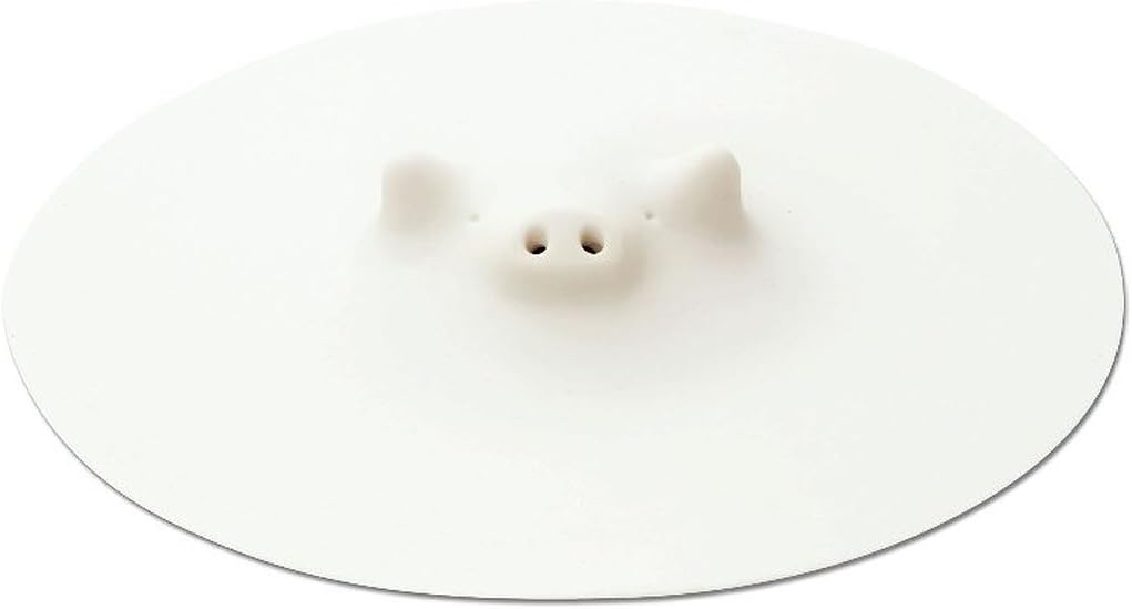 Marna K900 Pig Drop Lid, Large, 8.5 inches (21.5 cm), Silicone/White, Heated/Microwave/Dishwasher Safe