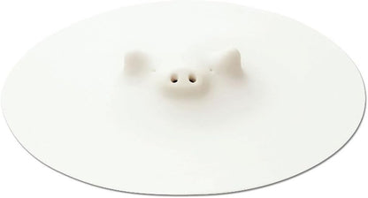 Marna K900 Pig Drop Lid, Large, 8.5 inches (21.5 cm), Silicone/White, Heated/Microwave/Dishwasher Safe