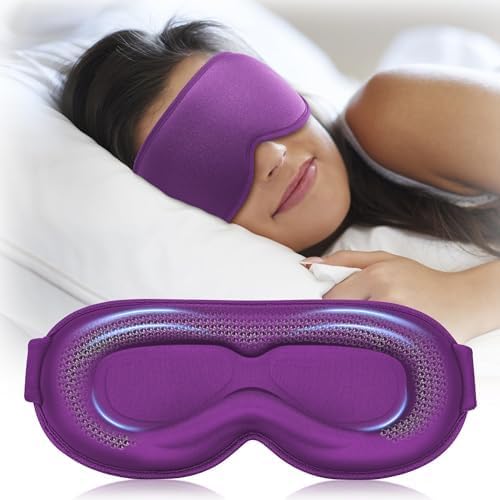 FACEMOON 3D Blackout Weighted Eye Mask for Sleep, Airplane Travel Essential | Long flights, road trips, gentle weighted comfort, deep cups, lash-friendly, adjustable strap, daytime naps for men & women