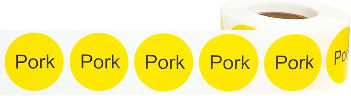 Yellow with Black Carnitas Circle Dot Adhesive Stickers, 1 Inch Round Labels, 500 Total Stickers