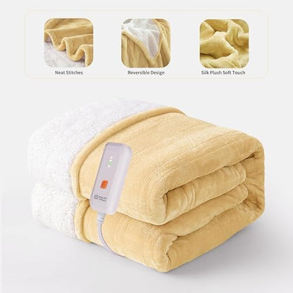 GOTCOZY Heated Blanket-Soft Plush Electric Blanket 50"X60"(Grey)