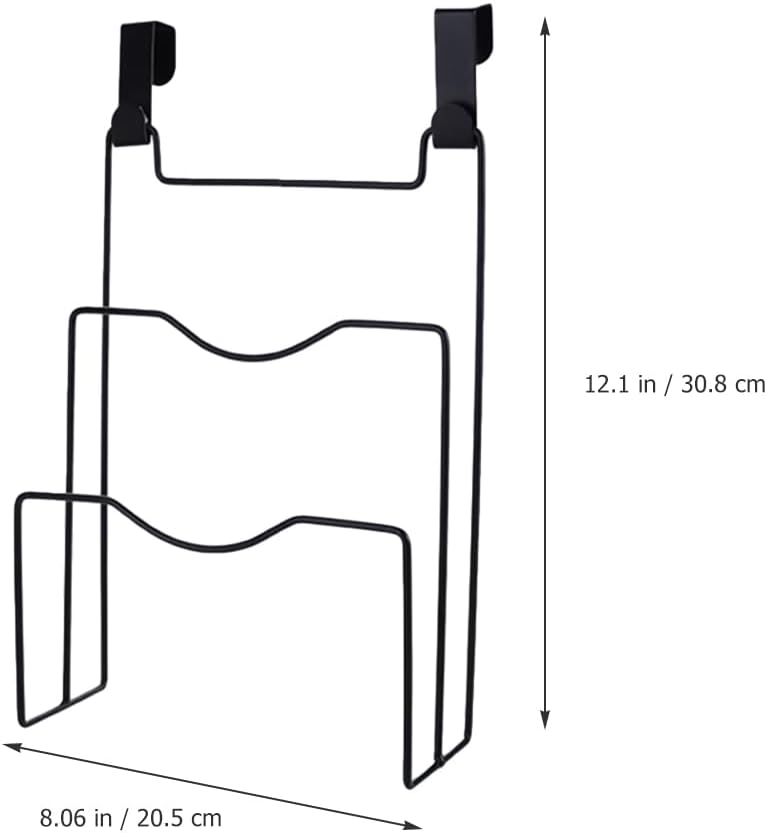 Alipis Cabinet Door Pot Lid Organizer with 4 Hooks Hanging Storage Rack for Kitchen Cabinet Space-Saving Pan Lid and Cutting Board Holder 12.12X8.07X3.22 Inch