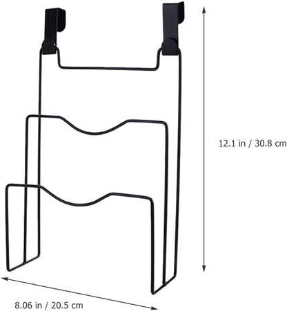 Alipis Cabinet Door Pot Lid Organizer with 4 Hooks Hanging Storage Rack for Kitchen Cabinet Space-Saving Pan Lid and Cutting Board Holder 12.12X8.07X3.22 Inch