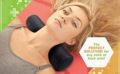 BodyHealt Neck Roll - Original Cervical Round Pillow for Head, Spine & Back Pain Relief. Circle Support for Sleeping. Cylinder Firm Lumbar Bolster