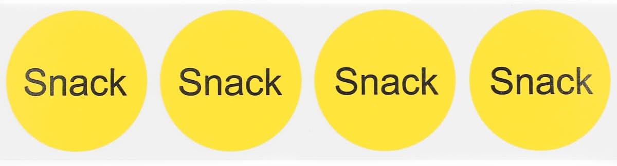 Yellow with Black Carnitas Circle Dot Adhesive Stickers, 1 Inch Round Labels, 500 Total Stickers
