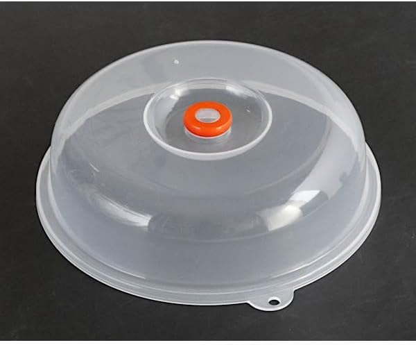 Japanese Microwave Plate Cover Easy Grip Microwave Splatter Guard Lid With Steam Vent Dishwasher Safe Made in Japan, 9-inch